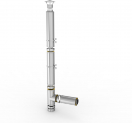 Cos Fum Bronox din inox dublu perete complet echipat D 160mm H5m suspendat 