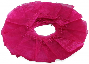 Saculeti organza 10 X 15 cm 25 bucati Bubble Gum Pink OBAGLARGE