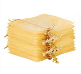 Saculeti organza 8x11 cm 25 bucati GOLD OBAGMEDIUM