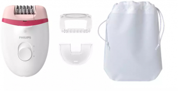 Epilator Philips Electric Utilizare Cu Fir Maner Compact Cap Pentru Masaj Inclus Opti-light 3 Accesorii Incluse Culoare Alb/ Roz