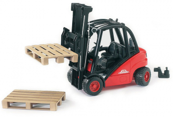 Stivuitor Linde H30D cu 2 paleti Bruder 