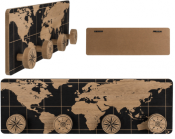 Cuier de perete modern din lemn Earth 39.5 x 13 cm 