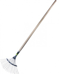 Grebla pentru frunze cu 18 dinti zincata coada din lemn 125 cm 