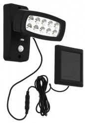 Proiector solar cu LED 150 lumeni 3000K cu senzor de miscare din plastic negru 