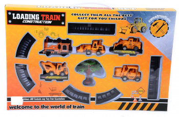 Set trenulet electric Mastermart cu 4 utilaje de constructie galben 