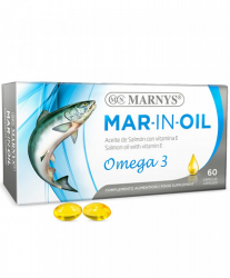 Ulei de Somon MAR-IN-OIL cu Omega 3 Vitamina E 100 Naturala and ndash Sistem Cardiovascular Memorie Vedere and ndash 60 Gelule 
