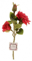 Trandafiri cu 3 flori artificiale PAMI F1021-87 rosu deschis 25cm 