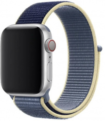 Curea pentru Apple Watch 42-44mm Bibilel Textil Albastru-Galben SUN-BBL4193