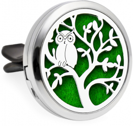 Difuzor auto aromoterapie Neo HG868 Tree With Owls cu uleiuri esentiale eco friendly otel inoxidabil 