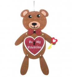 Ursulet flexibil mesaj Be My Valentine 60 cm Maro/Rosu JMB-BBL4219 