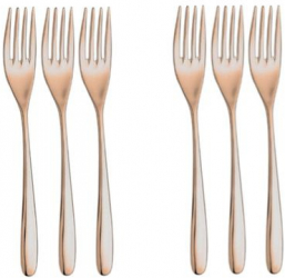 Furculita desert set 6 buc otel inoxidabil 18/10 INOXRIV NOVECENTO PINK GOLD 
