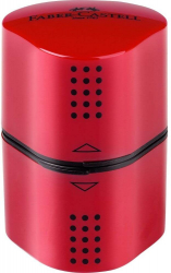 Ascutitoare Tripla cu Container Faber-Castell Grip 2001 Rosie-LCMFC183801RO 