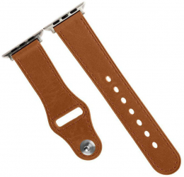 Curea din piele naturala pentru Apple Watch compatibila cu dimensiunea 42/44 mm Maro deschis ALT-BBL4350 