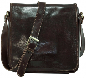 Geanta dama de umar din piele naturala vachetta crossbody maro FGD125B 