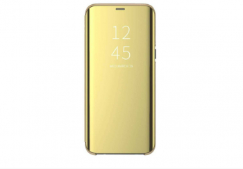 Husa Clear View pentru Samsung Galaxy S22 Ultra flip cover Auriu CRB-BBL4307 