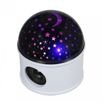 Lampa de Veghe KlaussTech cu muzica Rotativa 360 Bluetooth Alimentare la retea sau 3 x AAA Alb 