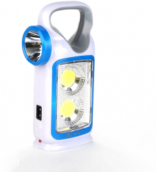 Lanterna Portabila KlaussTech Iluminare Frontala si Laterala Functionare cu Baterii Alb/Albastru 