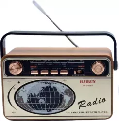 Radio Portabil Klausstech FM/AM/SW1-2 4 Benzi Antena Retractabila USB AUX Accesorii Incluse Maro 