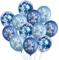 Set 12 de baloane 1st Birthday culori metalice ghirlanda Multicolor JMB-BBL4368