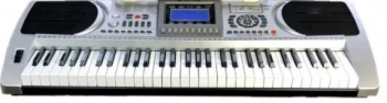 Orga Electronica KlaussTech cu 61 clape LCD 128 Tonuri 128 Ritmuri 15 Melodii 10 W MIDI RCA AUX 3.5 mm Alb/Negru 