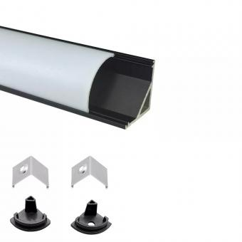 PROFIL LED 90 GRADE SLIM 2M NEGRU 