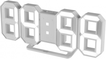 Ceas Desteptator Digital LED 3D Luminozitate reglabila Mod de noapte Ecran 3 14 Modern Alb 