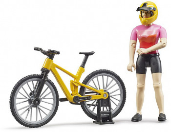 Figurina ciclista cu bicicleta de munte Bruder 