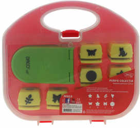 Perforator Daco Hobby 8 Forme Diametru Perforare 1.8 cm Diverse Modele Metal/Plastic Rosu/Verde - ADACPF819 
