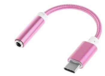 Adaptor audio cu conector Type-C si Jack 3.5mm 10 cm Roz AXT-BBL4575 