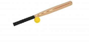 Set bata de baseball si minge textura usor moale acoperita cu spuma 65 cm Maro JMB-BBL4562 
