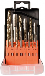 Set de tarozi pentru gauri strapunse HSS-G DIN 371/376 M3-M12 14 buc/set 