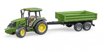 Tractor John Deere 5115M cu remorca basculabila Bruder 