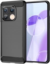 Husa de protectie pentru OnePlus 10 Pro insertii carbon Negru HRT-BBL4609 