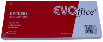Separatoare din Carton EVOffice Dimesiune 10x24 cm 100 File/Set Culoare Multicolor Separatoare Bibliorafturi - EVSCM1 