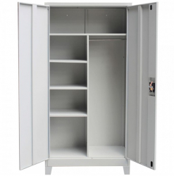 Vestiar Fiset metalic Premium 4 polite spatiu haine bara si picioare 900x400x1920 mm LxlxH 60 kg/polita Neasamblat PLUS 