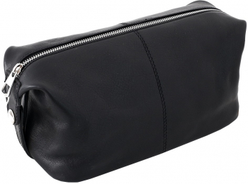 Trusa cosmetice pentru dama din piele naturala neagra TD103 