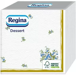 Servetele de Masa Regina Dessert Dimensiune 25x25 cm 55 Buc/Pachet Un Strat Culoare Alb/Rosu - AT416677 