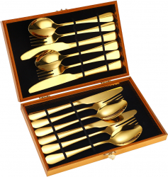 Set 12 tacamuri din inox TRENDY S gold 
