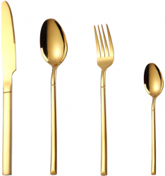 Set 24 tacamuri din inox 6 persoane TRENDYS gold 