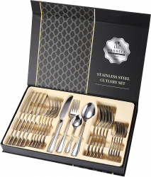 Set 24 tacamuri stainless stell pentru 6 persoane TRENDY and rsquo S crom 