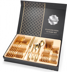 Set tacamuri din inox 24 piese TRENDY and rsquo S luxury edition gold 