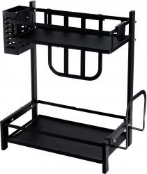 Suport vesela cu doua nivele cu suport tacamuri negru 32 5X20X40 CM 