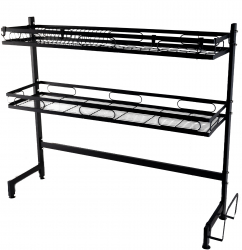 Suport vesela cu doua nivele deasupra chiuvetei negru 82X28X 62 CM