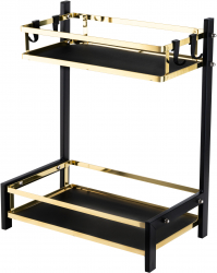 Suport vesela cu doua nivele negru-gold 32 5 X 20X 40 cm 