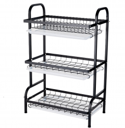 Suport vesela cu trei nivele negru 61X23 5X56 CM 