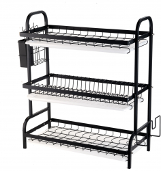 Suport vesela cu trei nivele negru 61X23 5X67 cm 