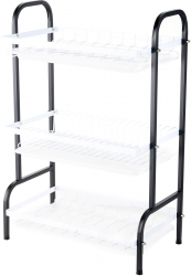 Suport vesela TRENDY and rsquo S cu trei nivele alb-negru 61 X 23 5 X 42cm 