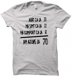 Tricou personalizat 70 de ani alb S 