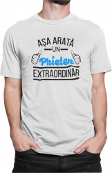 Tricou personalizat Asa arata un prieten extraordinar alb marime 3XL 