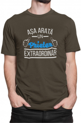 Tricou personalizat Asa arata un prieten extraordinar Kaki marime M 